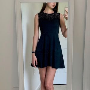 Little black dress with lace detail